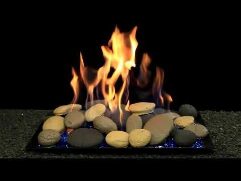 Hargrove 30-Inch Blazing River Stones Full Pan Vented Gas Set With Burner Kit (HGFRR30-FPB) - Image 5