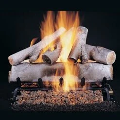 Rasmussen SS-WB-Kit Birch Series Stainless Steel Fireplace Log Set