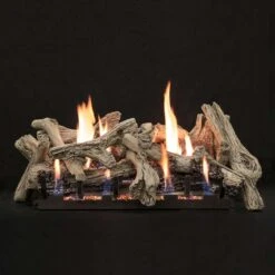 Empire White Mountain Hearth LSxxCDV-Kit Driftwood Vented Burncrete Complete Fireplace Log Set