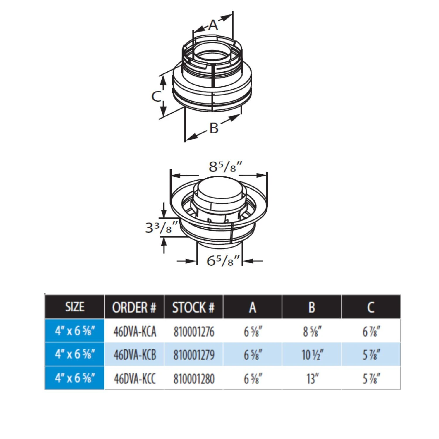 DuraVent 46DVA-KCA DirectVent Pro Chimney Conversion Kit, 4x6-5/8-Inch Diameter - Image 2