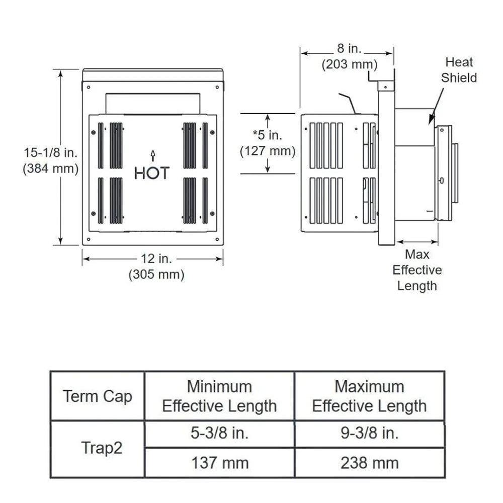 Majestic DVP-TRAP2 Horizontal Termination Cap With Long Flue - Image 4