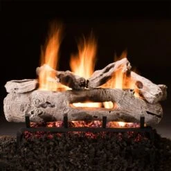 Hargrove Driftwood Vented Gas Log Set With ANSI Certified System 4 Burner Kit, Propane Specialized (HGDRSAA-S4B-ANSI)