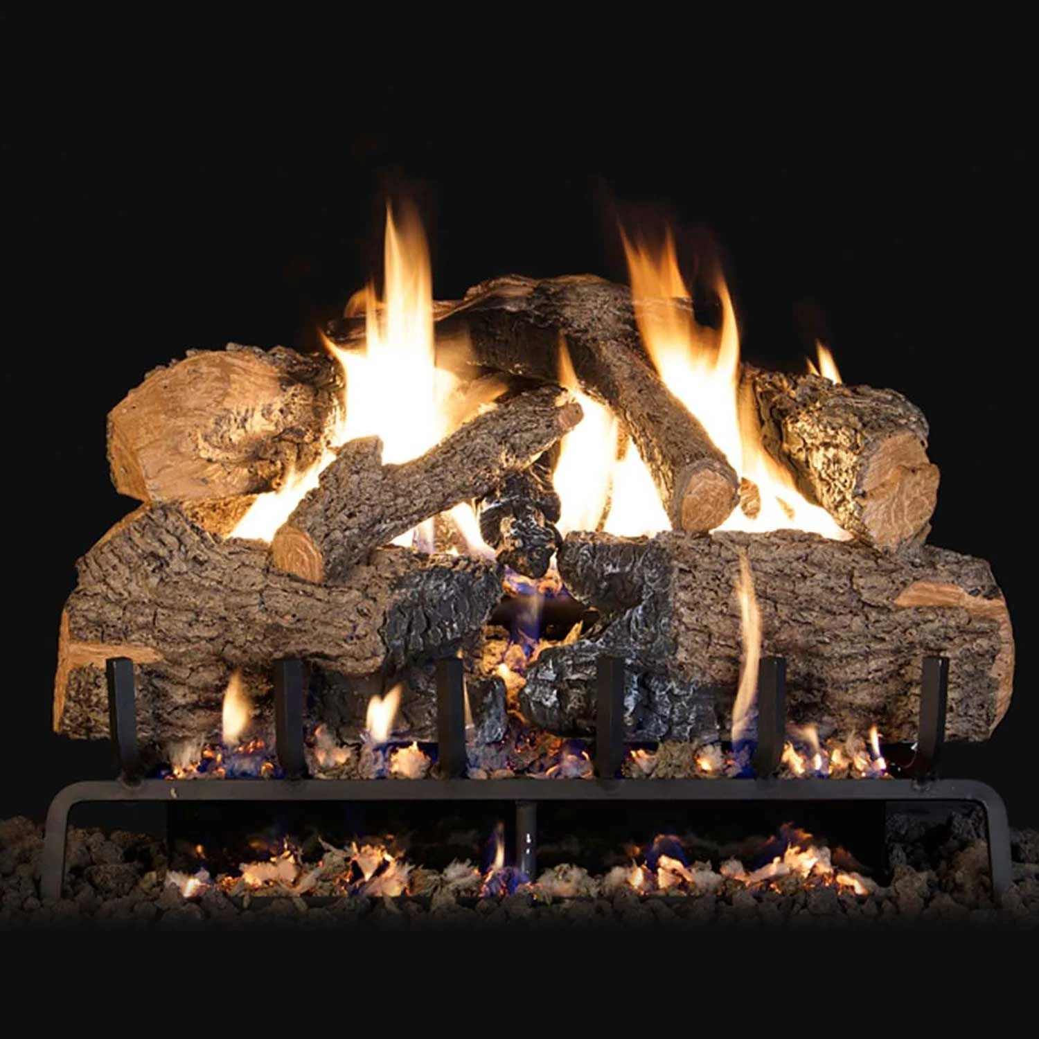 Real Fyre CHNA Charred Angel Oak Vented Gas Log Set, Stainless Steel, ANSI Certified