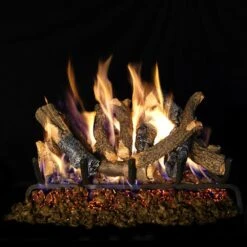 Real Fyre CHDS Charred Oak Stack Vented Gas Log Set, Stainless Steel, ANSI Certified