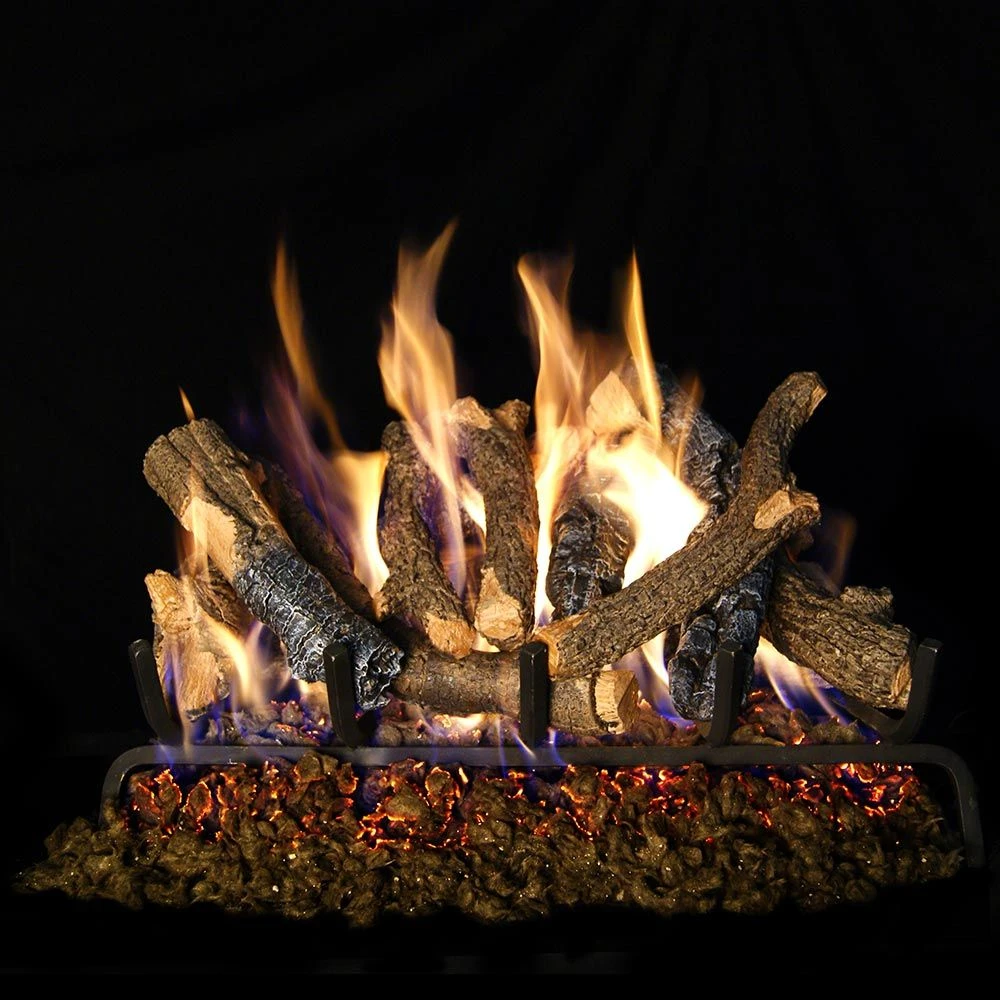 Real Fyre CHDS Charred Oak Stack Vented Gas Log Set, Stainless Steel, ANSI Certified