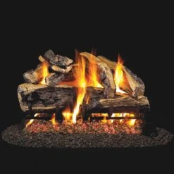 Real Fyre CHRRSO Charred Rugged Split Oak Vented Gas Log Set, Stainless Steel, ANSI Certified